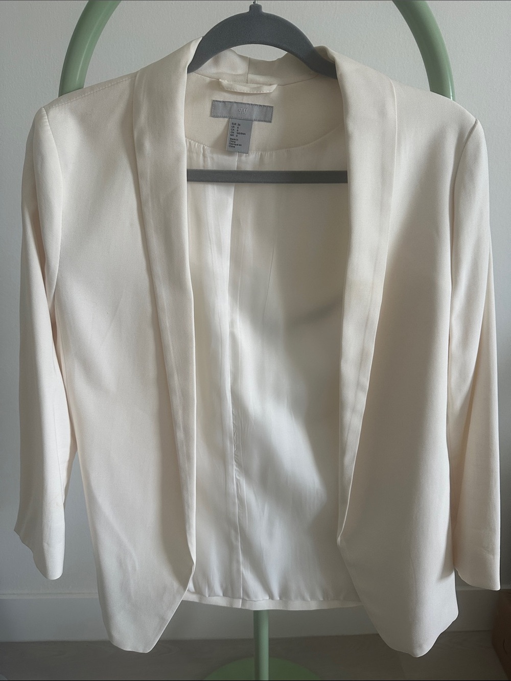 Cream Open-Front Women's Blazer Jacket